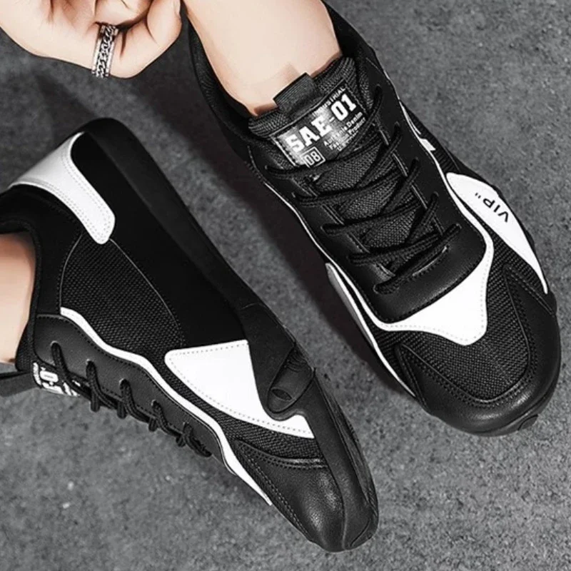 남성 캐주얼 메쉬 통기성 캔버스 신발 두꺼운 밑창 미끄럼 방지 스니커즈 편안하고 내구성 있는 테니스 신발 남성용 신발