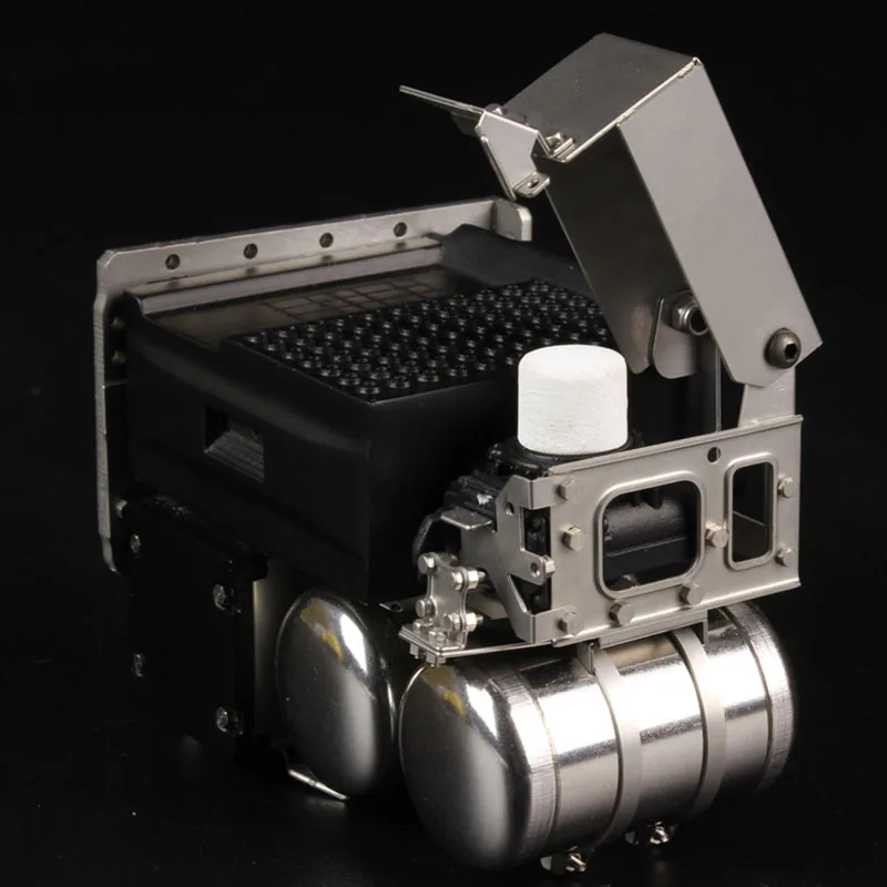 กล่องแบตเตอรี่จำลองโลหะขนาด 1:14 จำนวน 1 ชิ้น อุปกรณ์เสริมสำหรับรถบรรทุก Tamiya RC รุ่น VOLVO FH16 56360