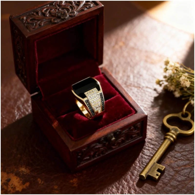 

Classic Men's Stainless Steel Punk Ring Fashion Metal for Engagement Wedding Luxury Autumn Winter Jewelry