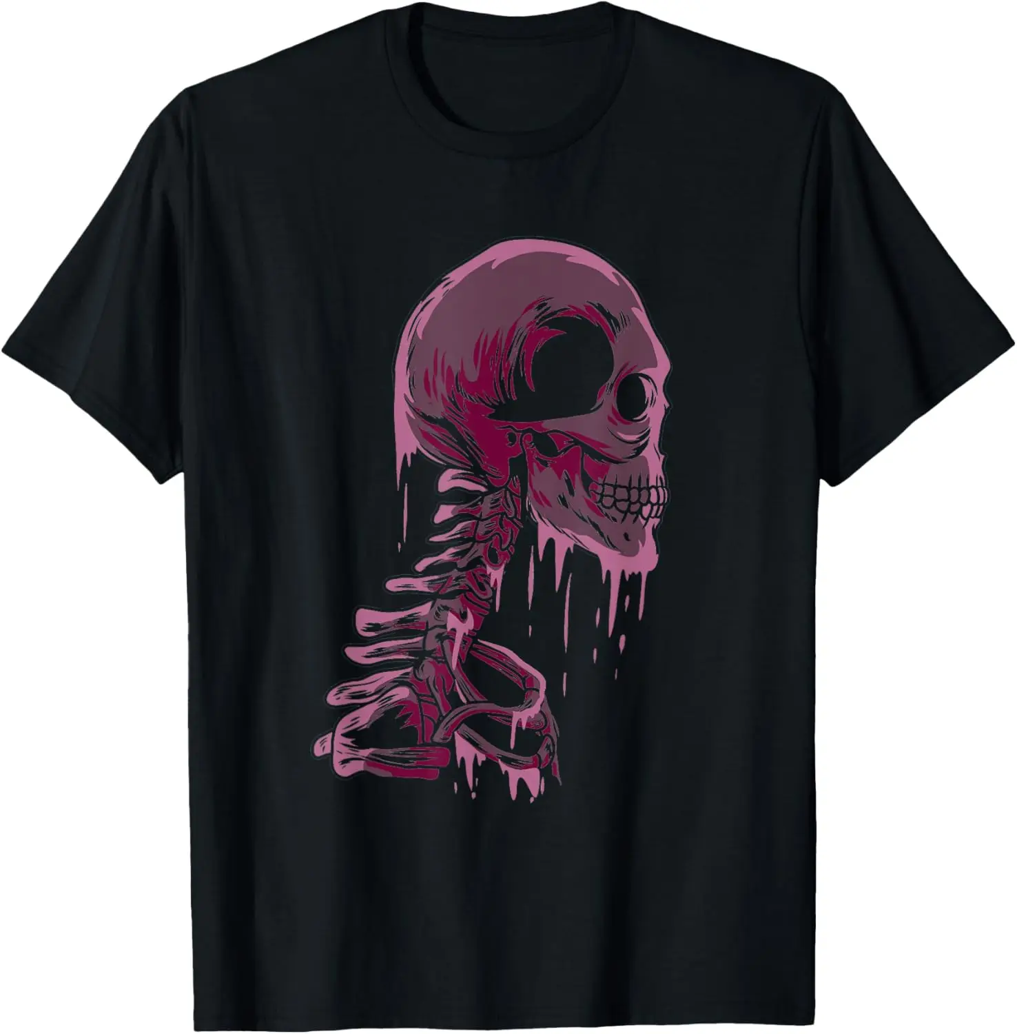 Dripping Skull Skeleton Shirt Halloween Anthropology Gothic T-Shirt