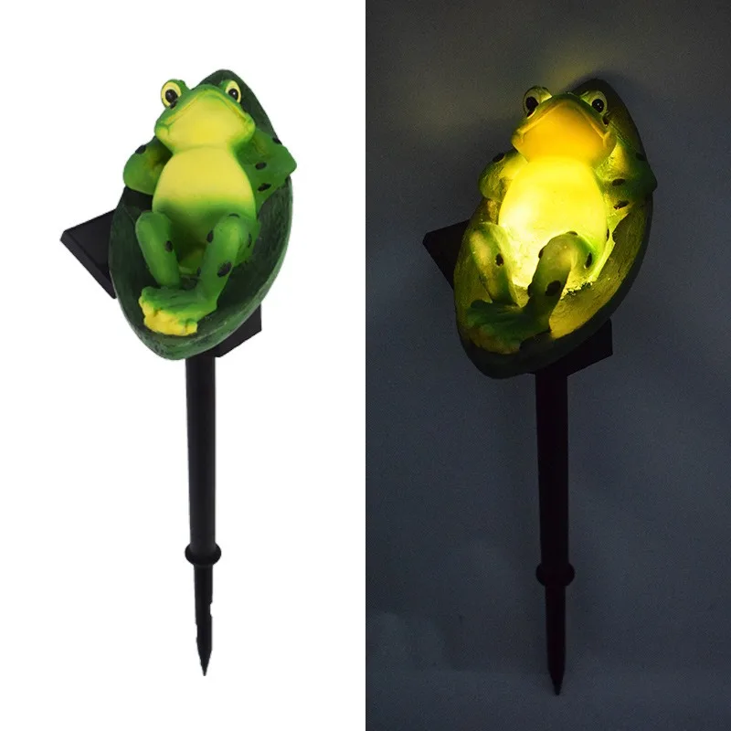 2024 New Solar Courtyard Outdoor Garden Villa Mushroom Frog Turtle Hedgehog Ground Lamp Resin Crafts Featured Landscape Lamp Hot