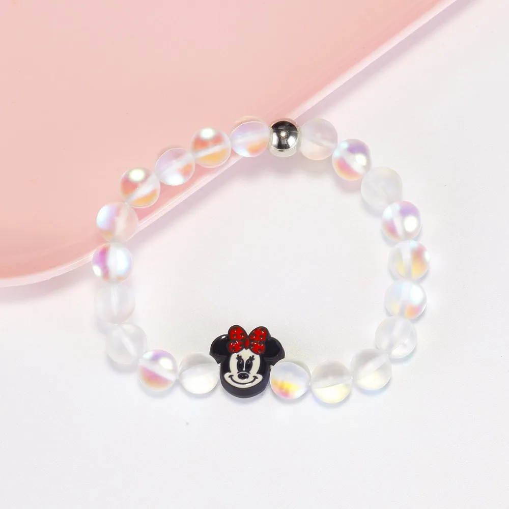 Disney Stitch Glow-in-the Dark Bracelets for Girls Women Anime Jewelry Accessor Mickey Minnie Trend Bracelet Kids Birthday Gifts