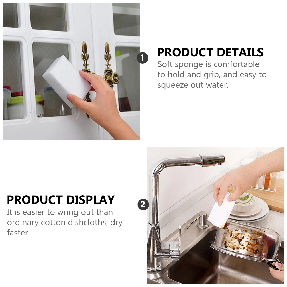 

100pcs Nan Scrub Wash Dish Washing Cleaning Dish Strong Water Absorbing Wring Fast Wash Sponge Sponge