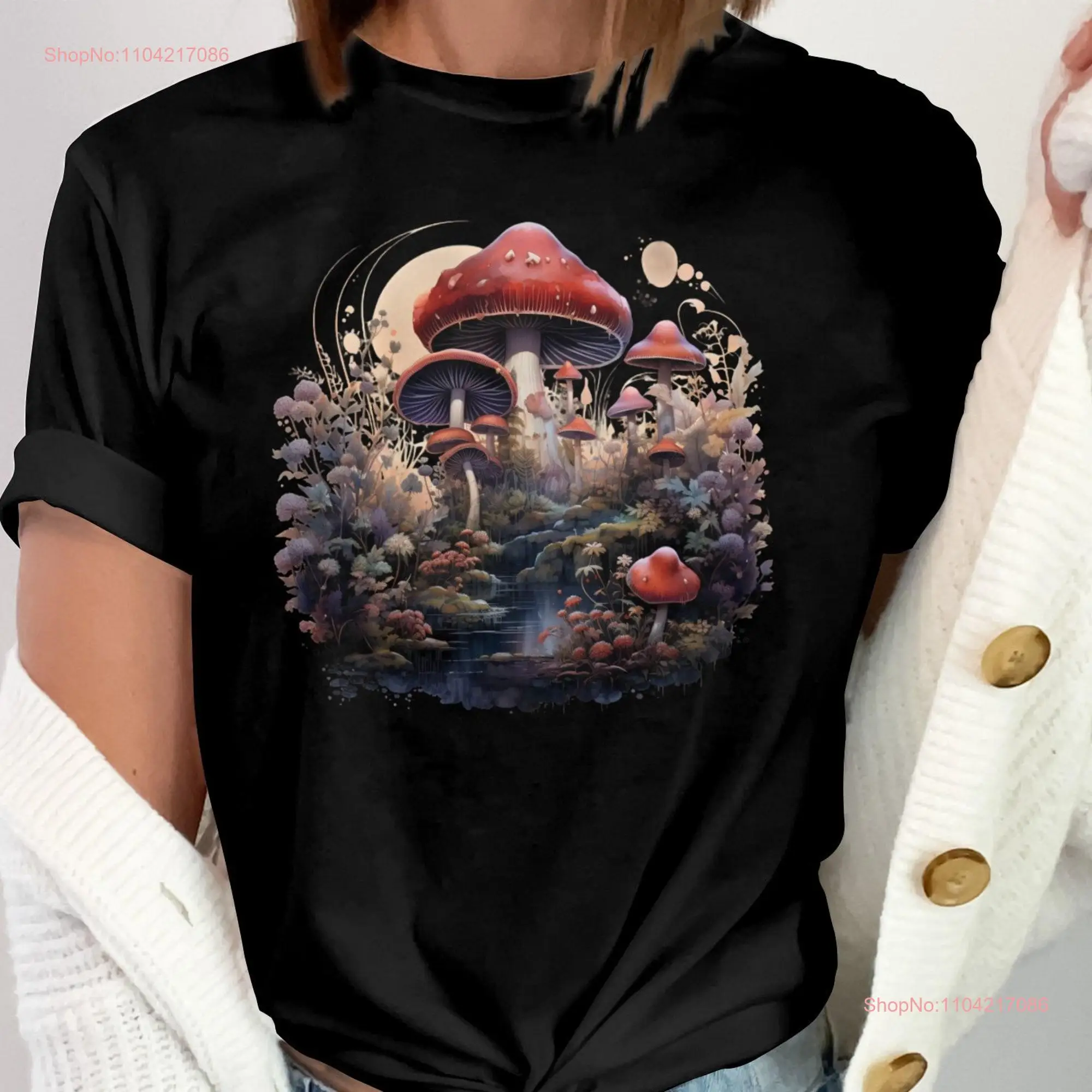 Magical Fantasy Mushroom Forest Dreamy Art Mystical Nature Scene Fairy Tale Enchanted Garden T Shirt SweaT