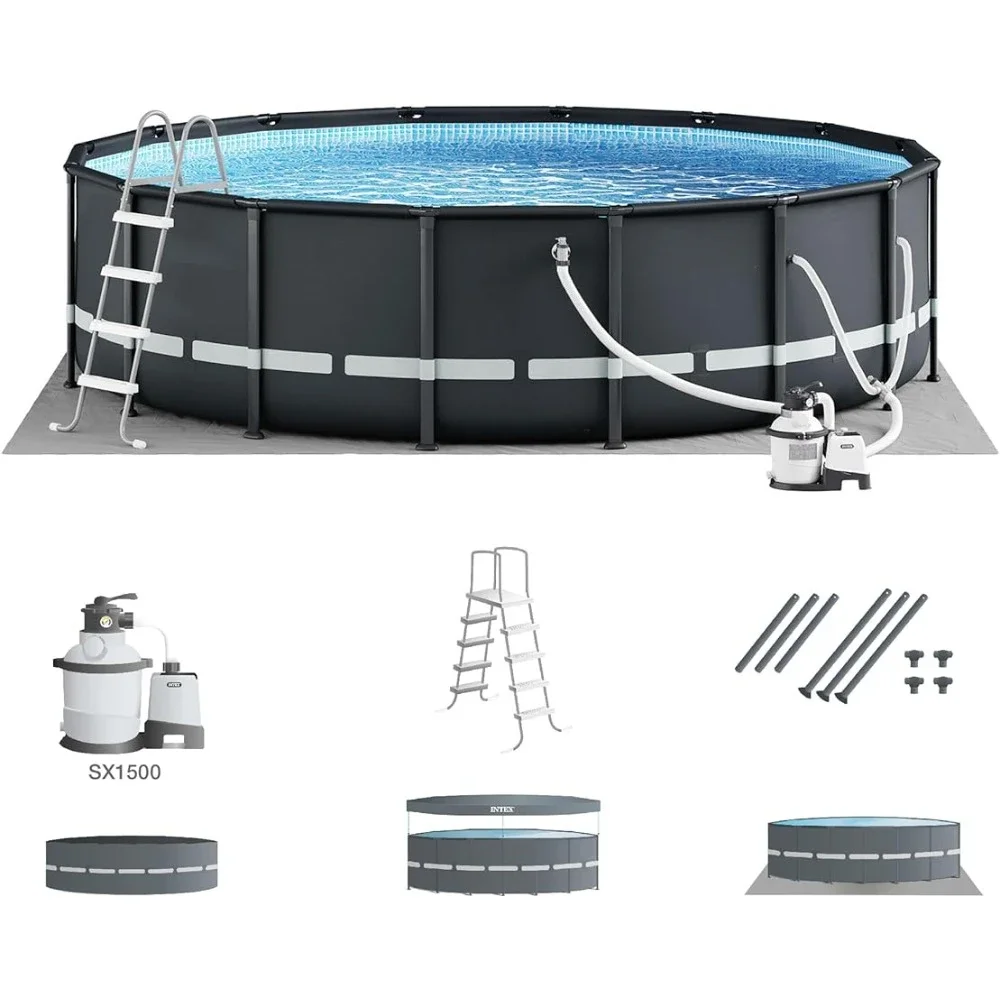 

Above Ground Swimming Pool Set: 16ft X 48in – Includes 1500 GPH Cartridge Sand Filter Pump –SuperTough Puncture Resistant