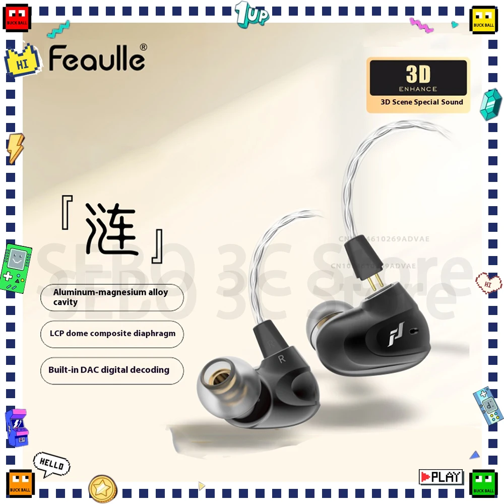 

Feaulle LIAN Wired Earphones In-Ear Earbuds HIFI Ergonomic Headset 3D Enhance E-Sports Gaming Earphones Phone PC Gamer Accessory