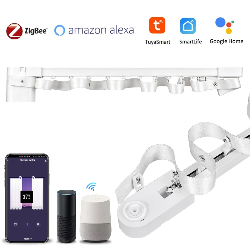 S Wave Tuya Mini T5 Motor Smart Life Home WiFi Zigbee Curtain Track Customized size