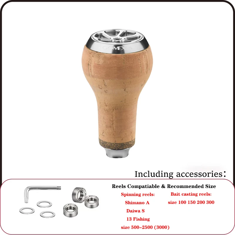 Gomexus Knob CA27 27mm Korkgriff für Angelrollen – Upgrade für Baitcasting- und Spinnrollen