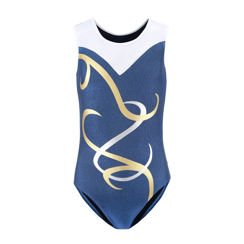 5-14 Years Children Gymnastic Leotards for Girls Athletic Sleveless Dancewear Stage Costume
