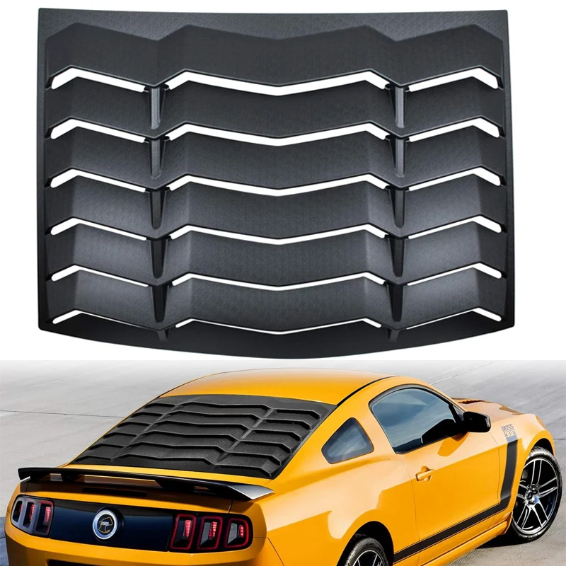 Rejilla de ventana trasera para Ford Mustang 2005 - 2014, cubierta parasol para parabrisas, ventilación estilo GT Lambo, ajuste personalizado, ABS para todo tipo de clima