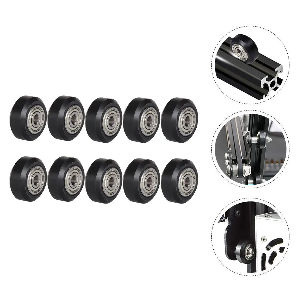 

10Pcs 3D Printer Plastic V Groove Pulley Wheels Ball Bearing Rollers Passive Round for Cnc Wire Belt 25mm Diameter