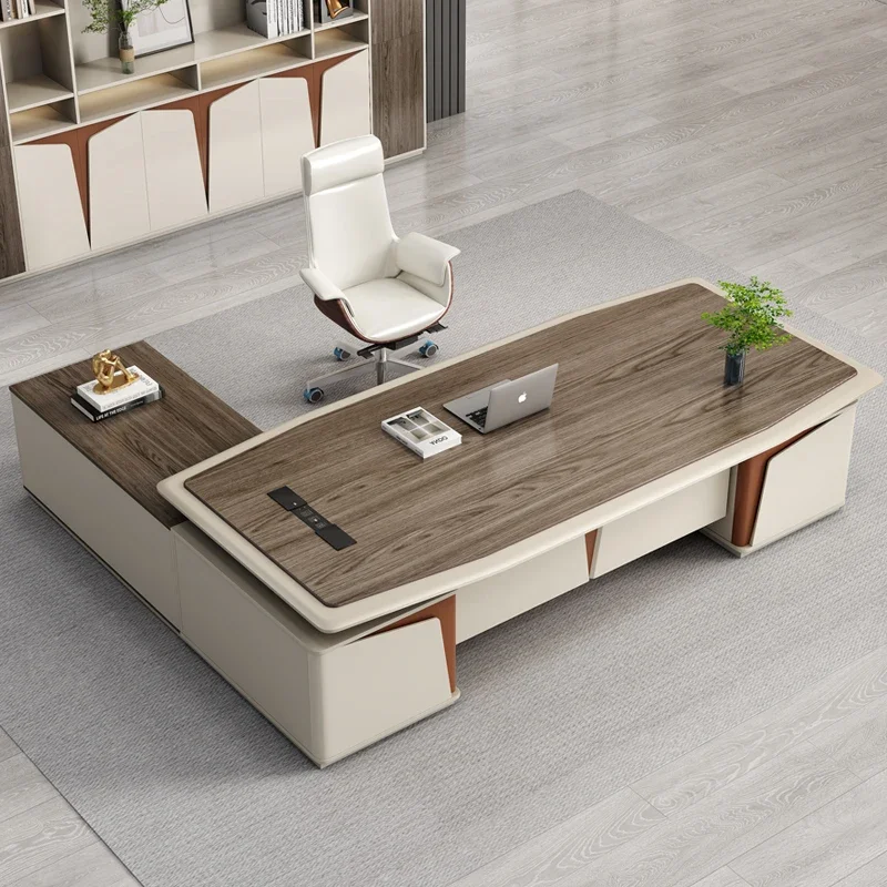 Minimalist Corner Office Desks Computer Wooden Manager Luxury With Drawers Office Desks Simple Design Furniture Bureau LLOD