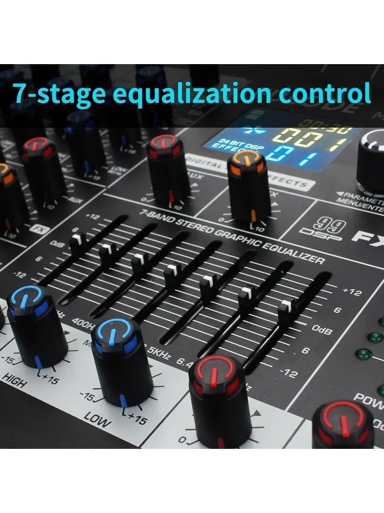 Fast Shipping.12-Channel Bluetooth Studio Audio Mixer 99 Bit DSP Digital Processor w/USB MP3 for PC Recording Input, RCA, XLR Mi