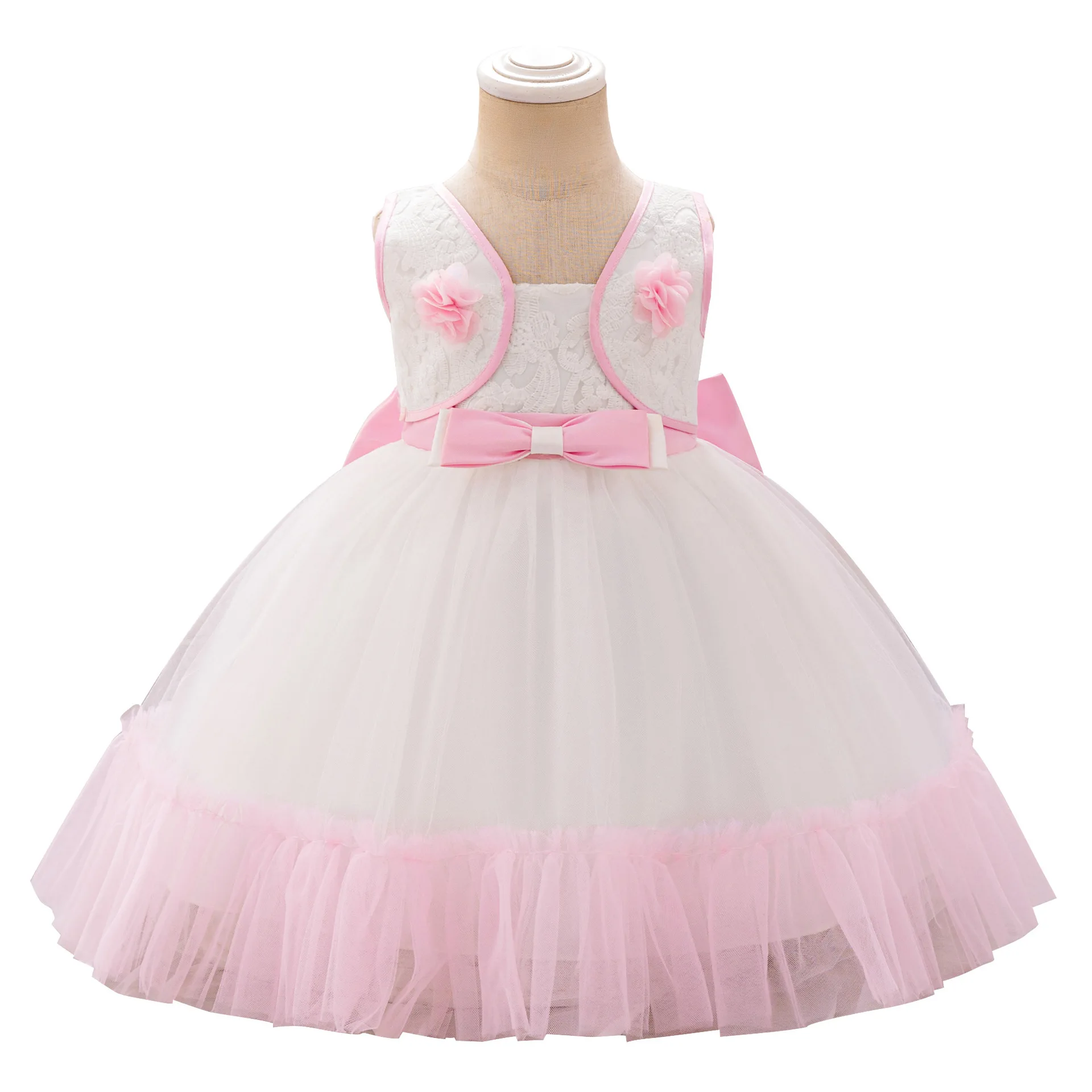 

Christmas Big Bow Short Sleeve 0-2 Year Birthday Dress For Baby Kids Girl Clothes Flower Princess Dresses Evening Infant Vestido
