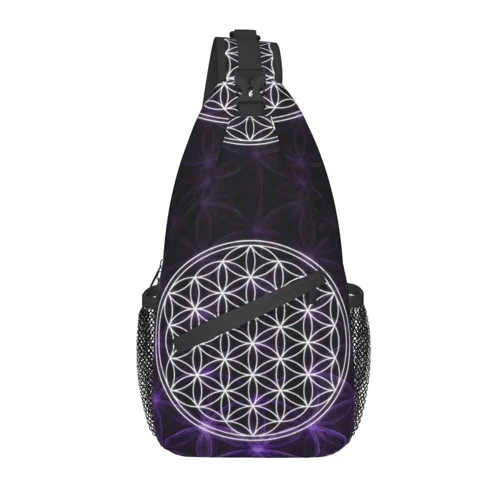 Flower Of Life Sacred Geometry Sling Chest Bag Geometric Mandala Crossbody Shoulder Backpack for Men Cycling Camping Daypack