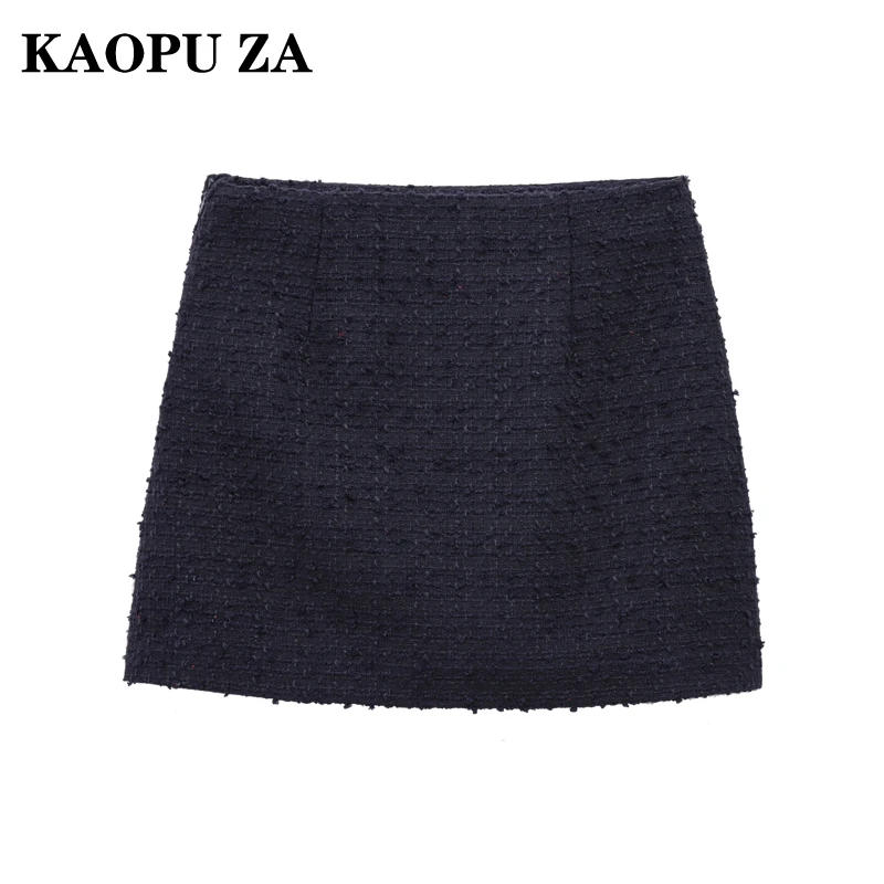 KAOPU ZA 2025 Autumn Wear Woman's Casual Bottoms Mini Skirt Streetwear Spring Lady Short High Waist Ruffles Regular Fit Pockets