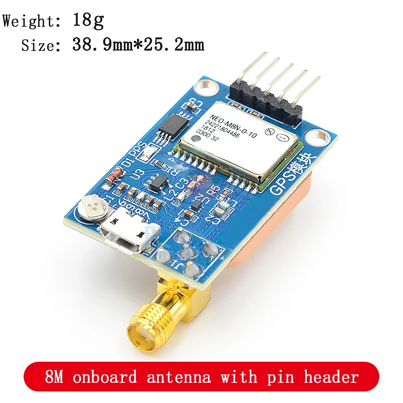 Módulo de posicionamento por satélite GPS para arduino, chip único, micro USB, NEO-6M, NEO-7M, 51, STM32