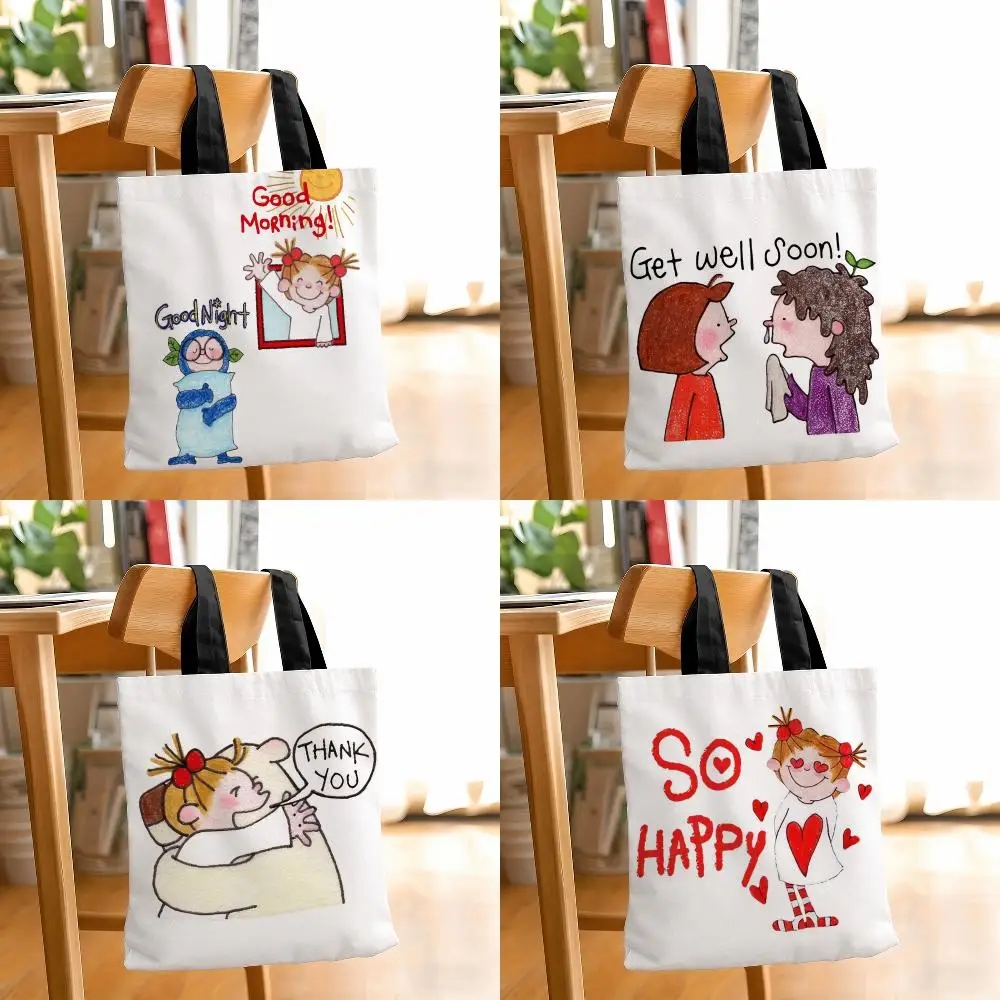 Beautiful Comic C-Coco Girls Storage Bags Beverage shopping bag grocery store storage bag for travel shopping storage