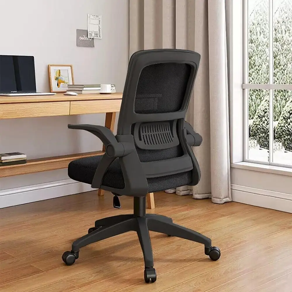 

Chair, Ergonomic Desk Chair Breathable Mesh Chair Swivel Chair With Flip Arms And Lumbar Support Computer Chair For Home Offi