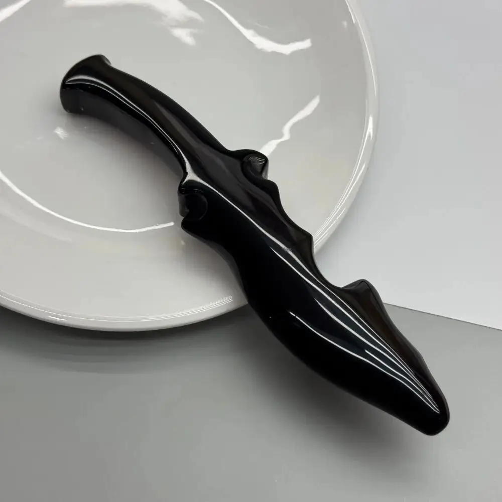 

Natural Obsidian Dagger Quartz Crystals Hand Carved Knife Craft Men Gift Magic Amulet Sword Witch Supplies Healing Crystal