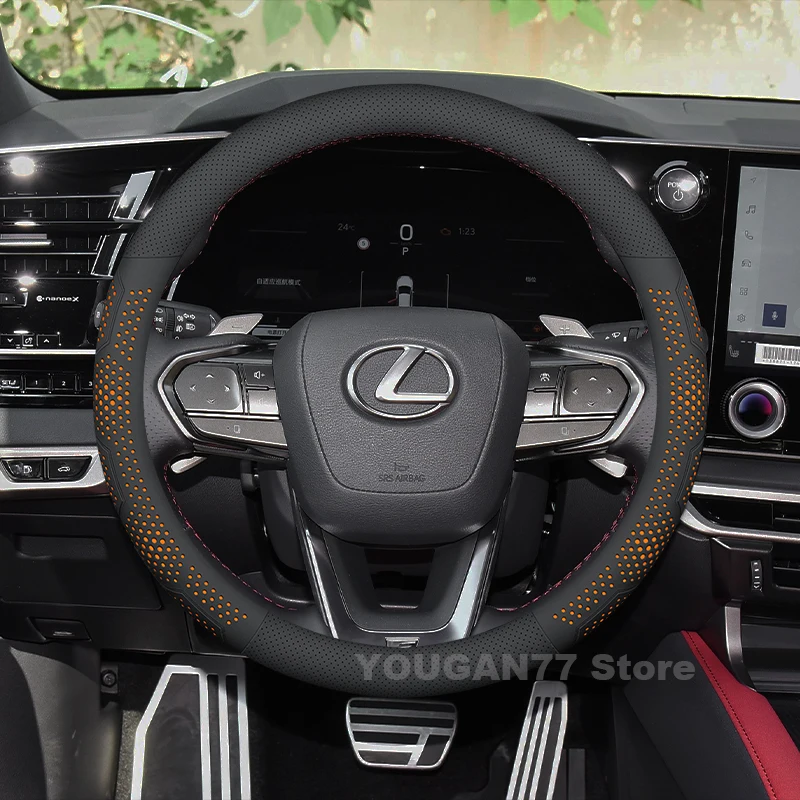 Leather Car Steering Wheel Cover For Lexus RX300 RX350 RX350h RX450h RX500h 2025 2016-2024 Non-slip Auto interior Accessories