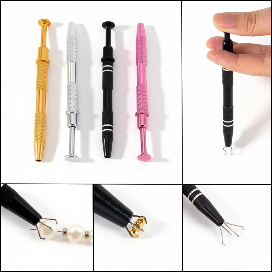 1pcs Piercing Ball Grabber Tool Pick Up with 4 Claw Tweezers for Small Parts Beads Nail Diamond Fixing Jewelry Making Tool