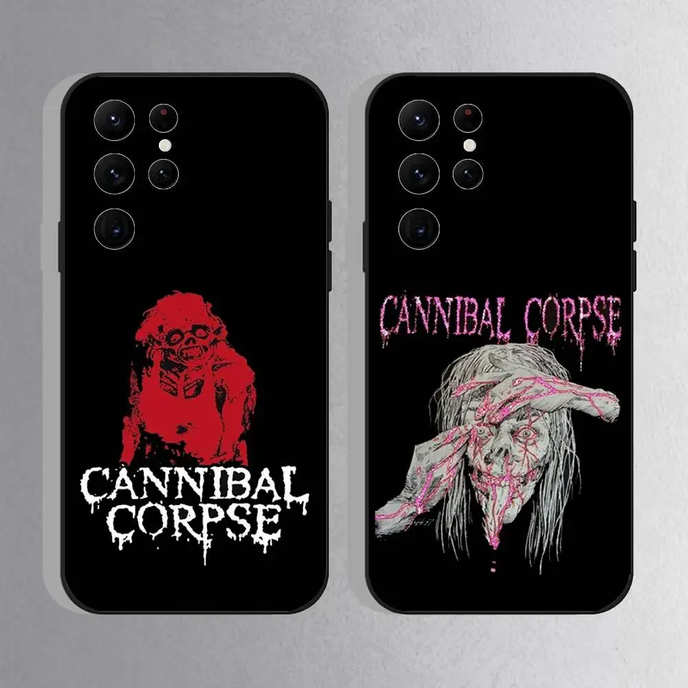 

Band C-CannibalS C-Corpse Phone Case For Samsung S25,S24 Ultra,S20,S30 plus,S22 Plus,S23,Ultra 5G Silicone Black Shell