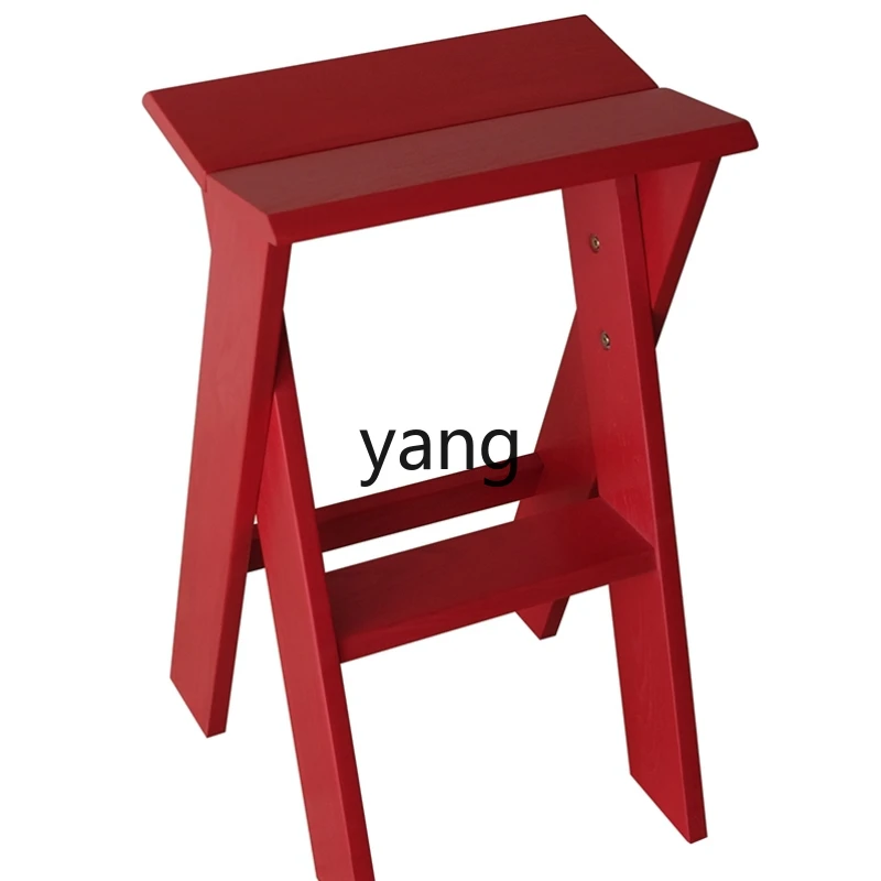 Yhl Original Modern Solid Wood Bar afe High Stool Red High Stool Log Bar