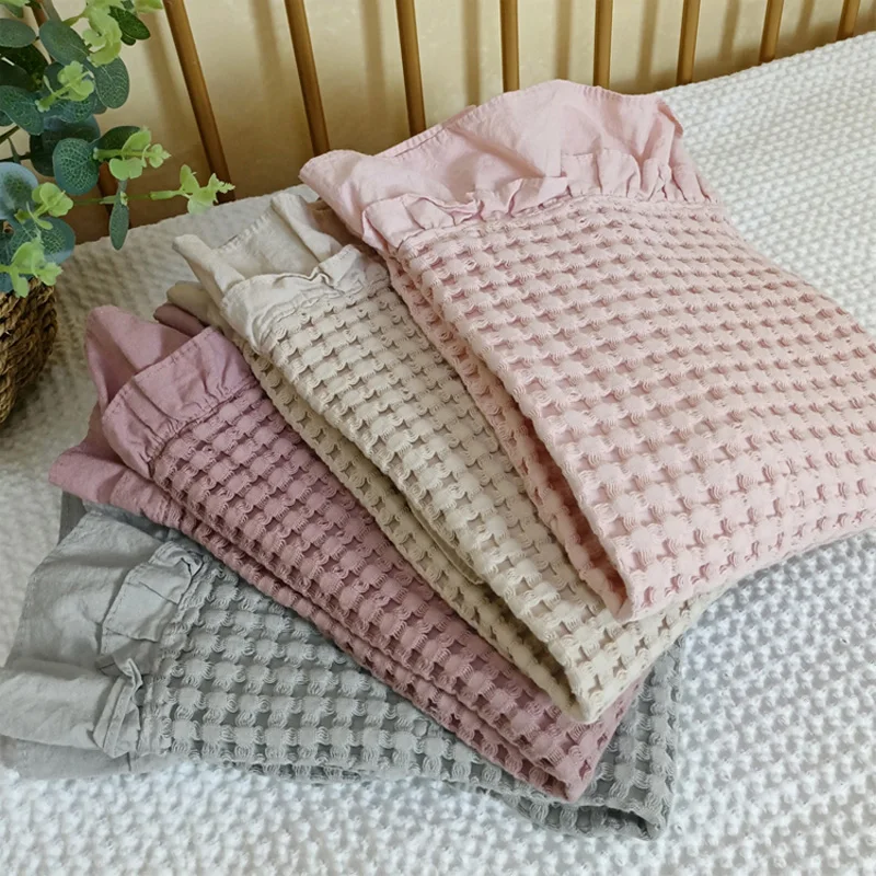 Respirável Pele-Friendly Pillow Covers, Waffle Fronhas, Weave Pillow Covers, macio, decorativo, sem enchimento, 2 Pack, 100% Algodão