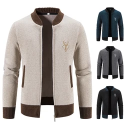 Autumn Winter New Knit Sweater Jackets Men's Korean Baseball Jumper Cold Blouse Streetwear Y2K Sweatshirts Male Trench Coat
