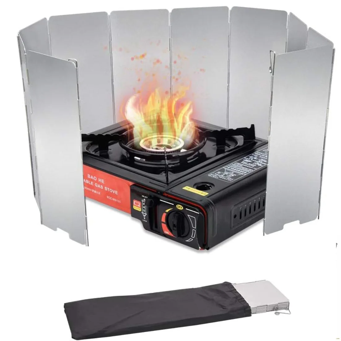 

8 Plates / 10 Plates Aluminum Alloy Stove Windscreen, Ultralight Foldable Stove Windshield, Suitable For Outdoor Camping, Picnic