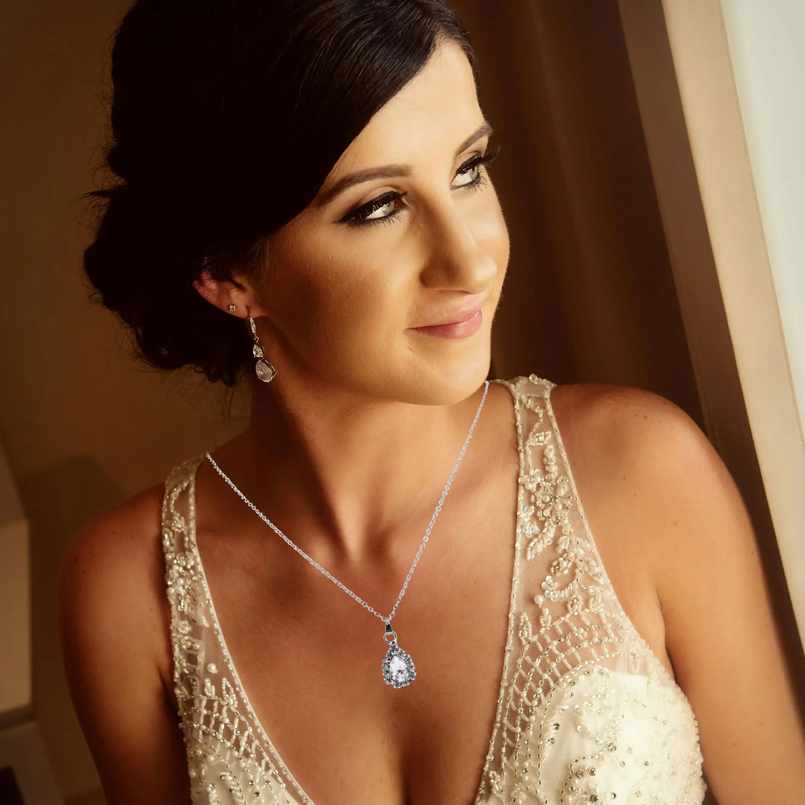 

Backless Body Women Girls Pendant Necklace Crystal Bridal Ladies Pendant Wedding Party Gift Elegant Accessories