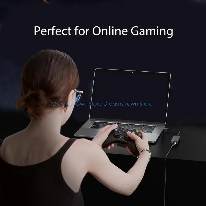 HX6A Multiple Device USB C Ethernet Adapters 5000/2500/1000Mbps Plugs Play Fast Wireds Internet Connection