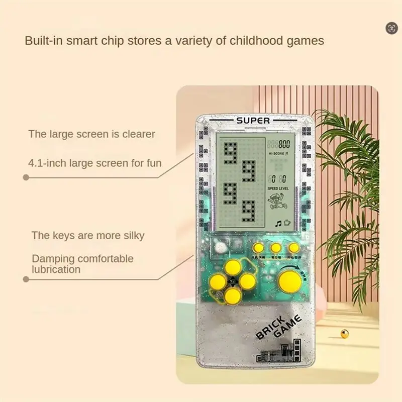 [NEW A09R!】 Tetris Handheld Game Console USB Rechargeable Game Console 4.1 Inch Retro Game Player