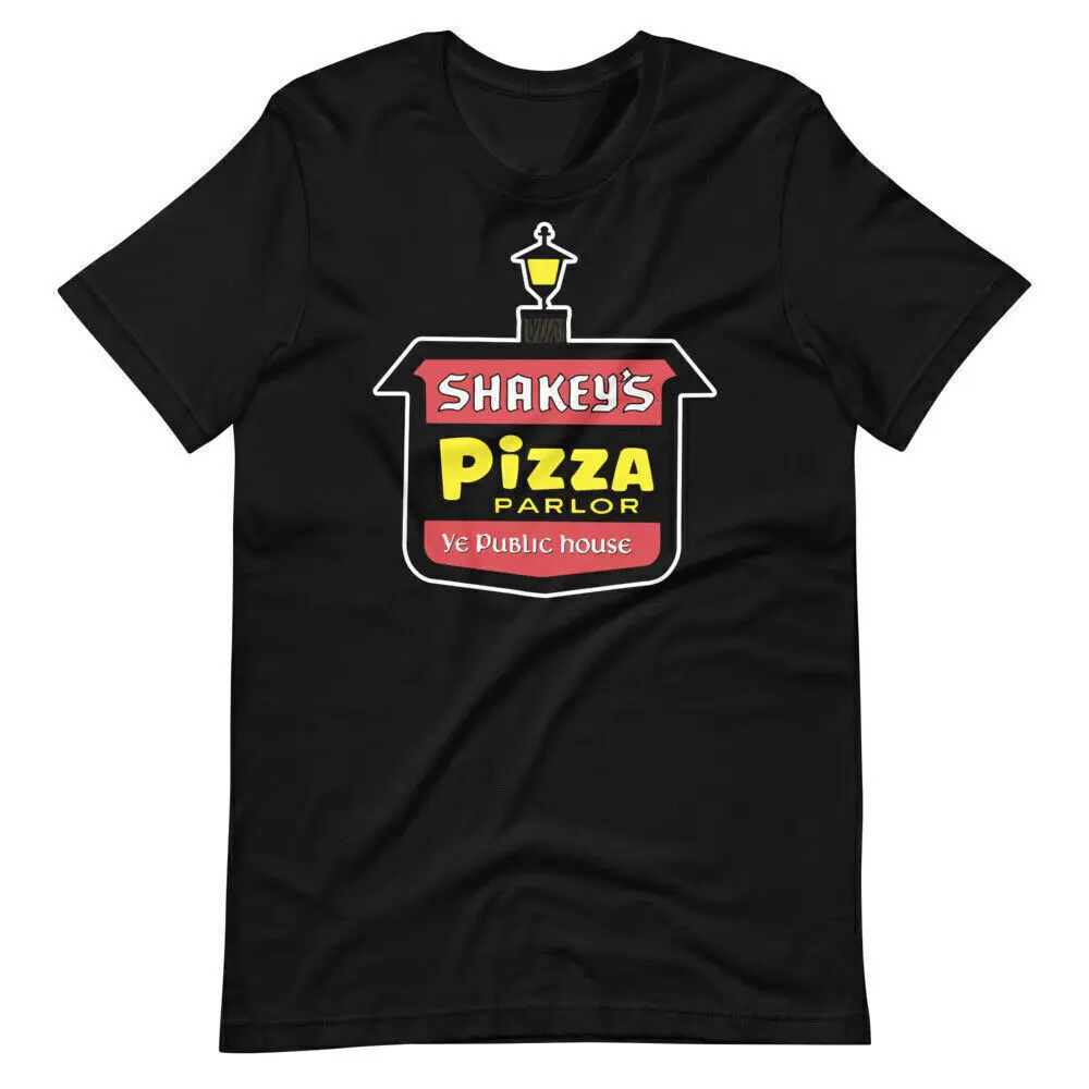 Shakeys Pizza 70s Style Tee Shirt Short sleeve T-shirt Black