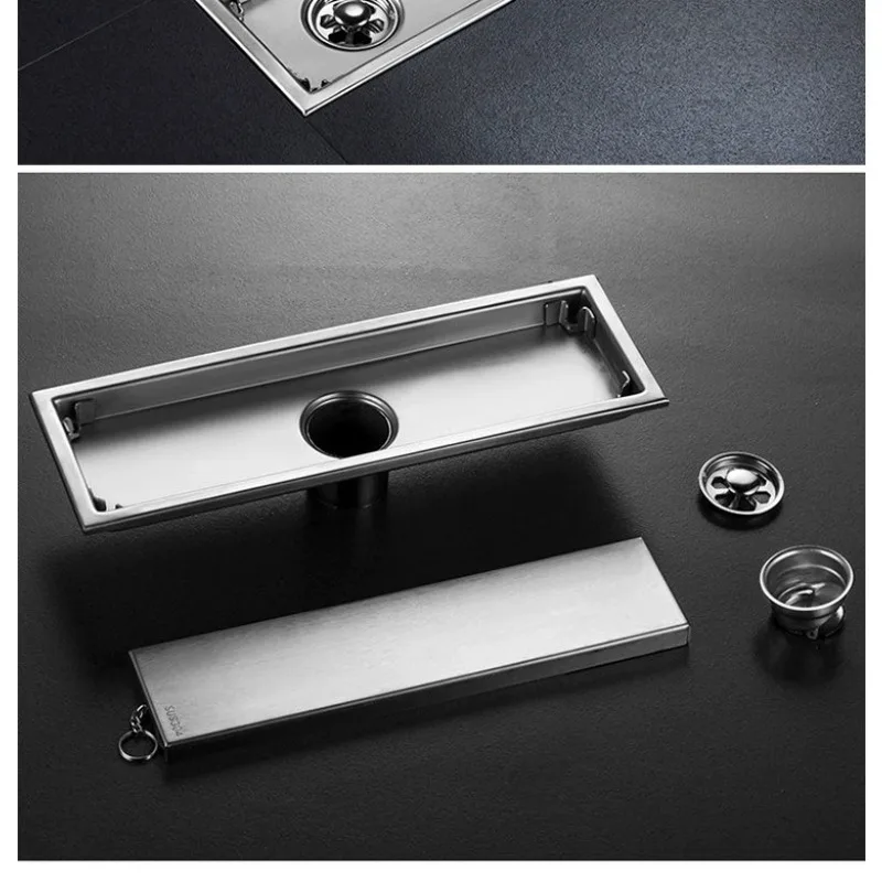 304-stainless-steel-invisible-floor-drain-rectangular-bar-bathroom-shower-area-golden-high-displacement-anti-odor-floor-drain