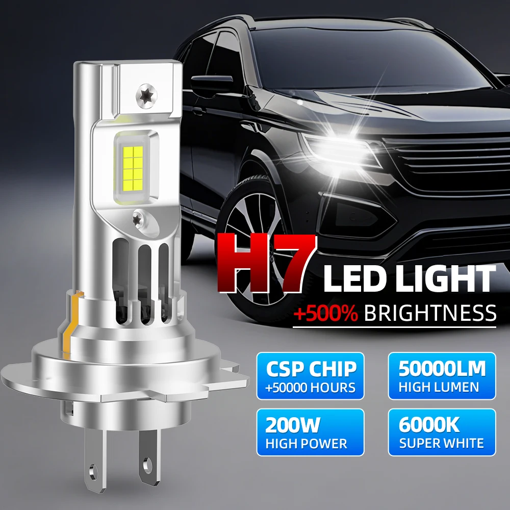 

2PCS h7 LED Canbus Headlight 50000LM High Bright Upgrade CSP 3570 H7 Fog Lamp Car Led Light Bulbs 6000k White With Cooling Fan