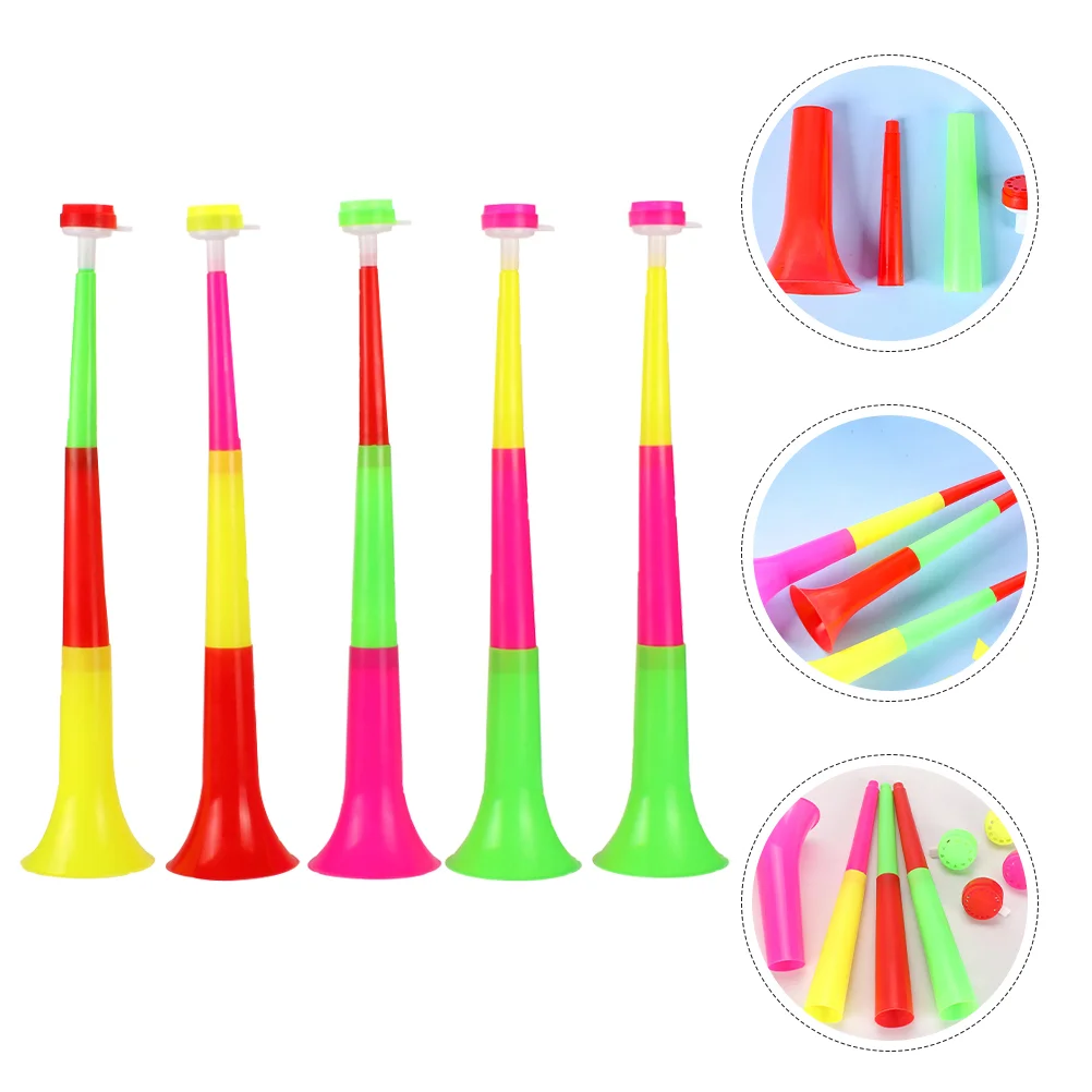 5 Pcs Children's Trumpet Toy Stadium Horn Telescopic Party Horns Plastic Noisemaker Toys Trumpets Football