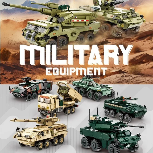 Modern Military Infantry Fighting Armored Vehicle Building Block Ww2 HIMARS DANA M2 Boxer Stryker BTR-4 Bumerang Brick Toys