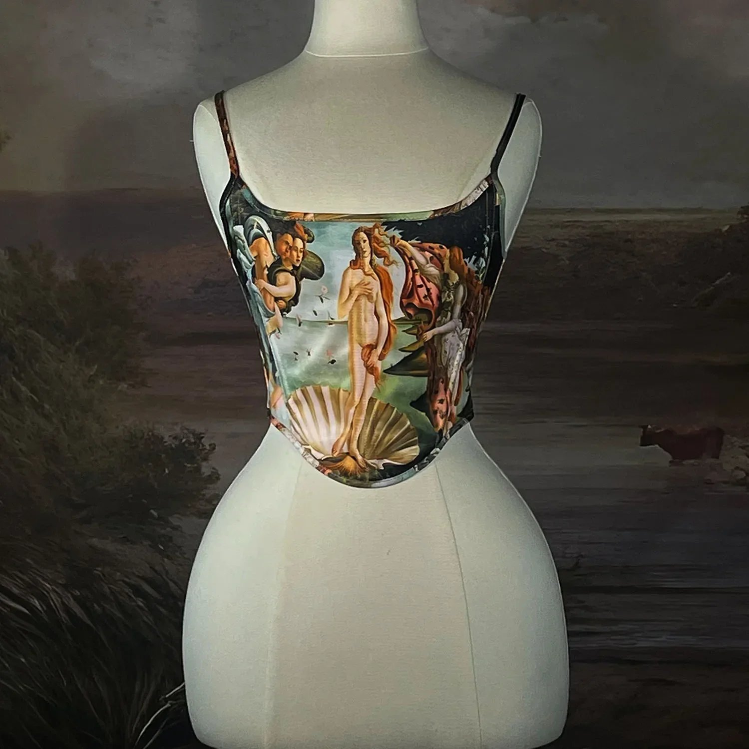 Vintage Print Venus Sexy Corset Crop Tops Body Shaper Women Summer Sleeveless Camisole Hot Lingerie Bustiers Y2k Streetwear - view 4