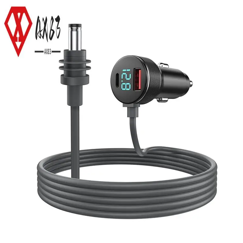 

AX83-3-In-1 For Starlink Mini DC Power Cable 65W Fast Charger Type-C USB Socket Cigarette Lighter With LED Voltmeter Display