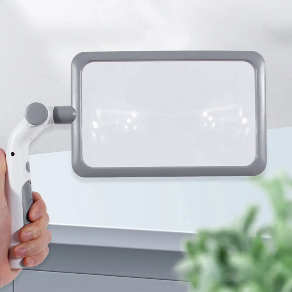 

Handheld Desktop Magnifier with Adjustable LED Lights Warm Cool Color Temperature Reading Lamp 10X Magnifying Lens for Books
