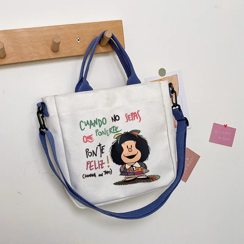 1pc Print Canvas Hand Bag Women Lightweight Reusable Shoulder Bag Large Capacity Crossbody Bag for Student Travel Tote Bag