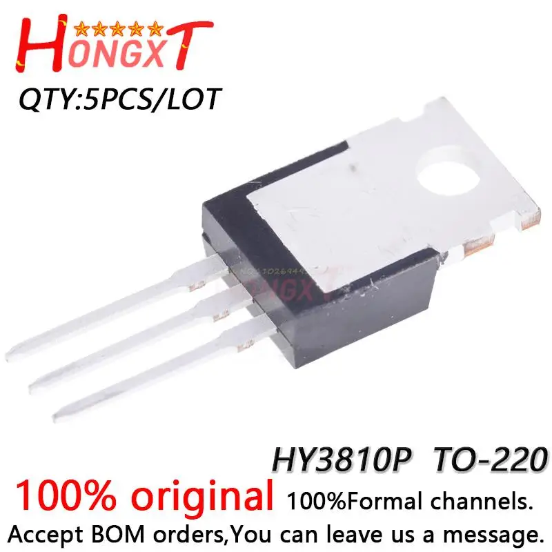 5PCS 100% NEW Original in-line MOS HY3810P TO-220-3 N-channel 100V/180A controller field-effect transistor.