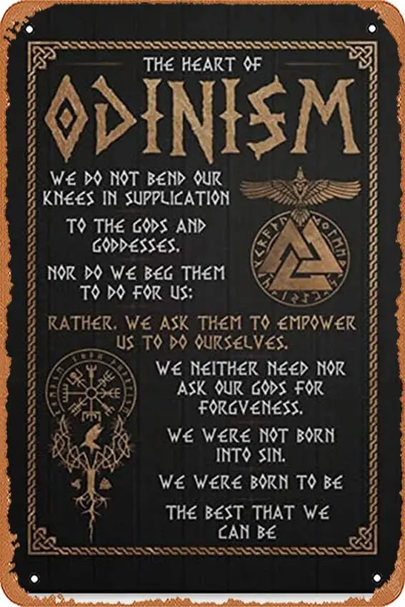 Wall Decor Sign - Customized The Heart Of Odinism We Do Not Bend Our Knees In Supplication Posters Gifts, On Christmas, Bir sign