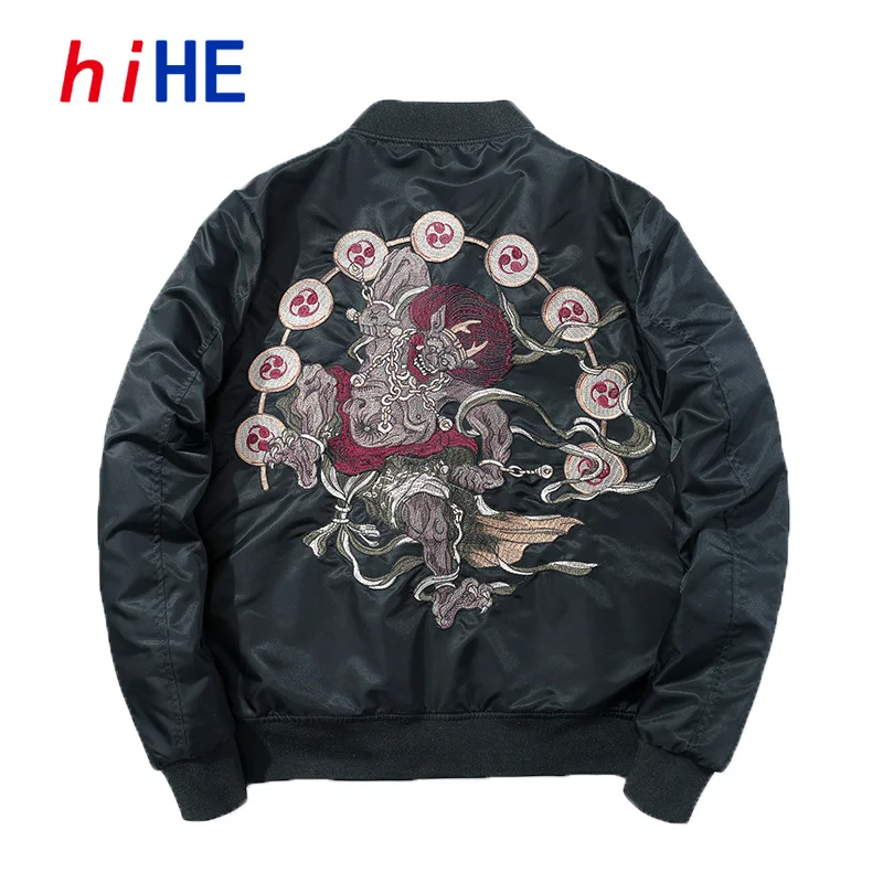 Chaqueta bordada de primavera Otoño Invierno para hombre, abrigo Sukajan, abrigo de béisbol juvenil, cazadora de piloto gruesa acolchada de algodón