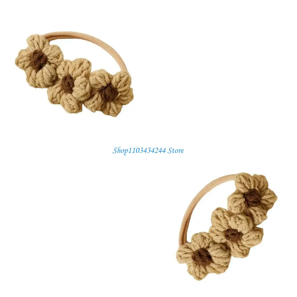 

Cosy Baby Headband Lovely Knitted Hairband for 100 Day Celebration Flower Detail