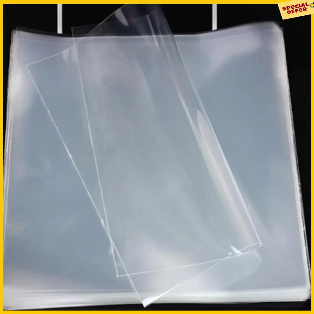 

A25P 200Pcs LP Vinyl Record Bag 12 Inch Outer Bag Protective Sleeve Black Plastic Envelope Bag Vinyl Record Jacket Tube