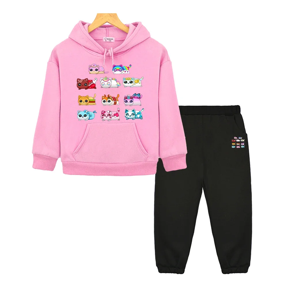 

Aphmau Squad Cat anime hoodie sweatshirt boys girls sportswear Hooded Sets Kawaii pullover Fleece Jacket kids boutique clothes