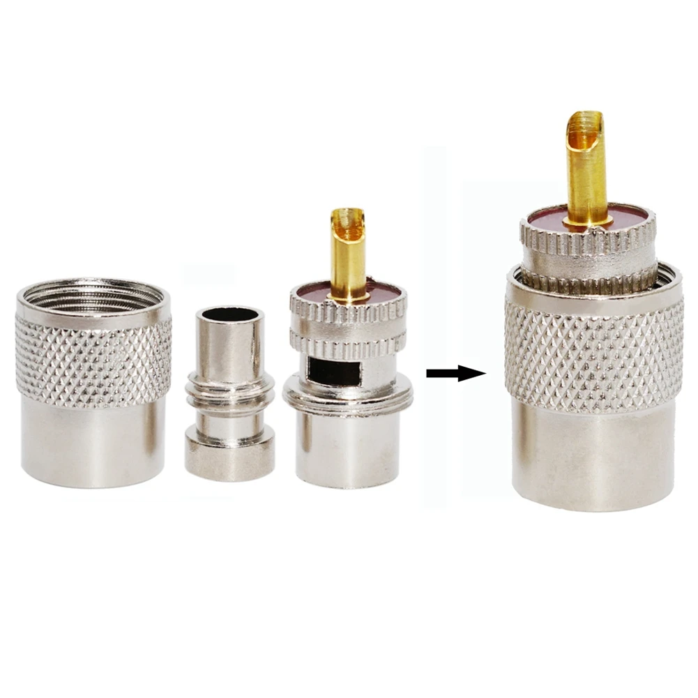 Delicate Texture-20-Pack PL259 Solder Connector Plug With Reducer For RG8, RG-213 Coaxial Coax Cable